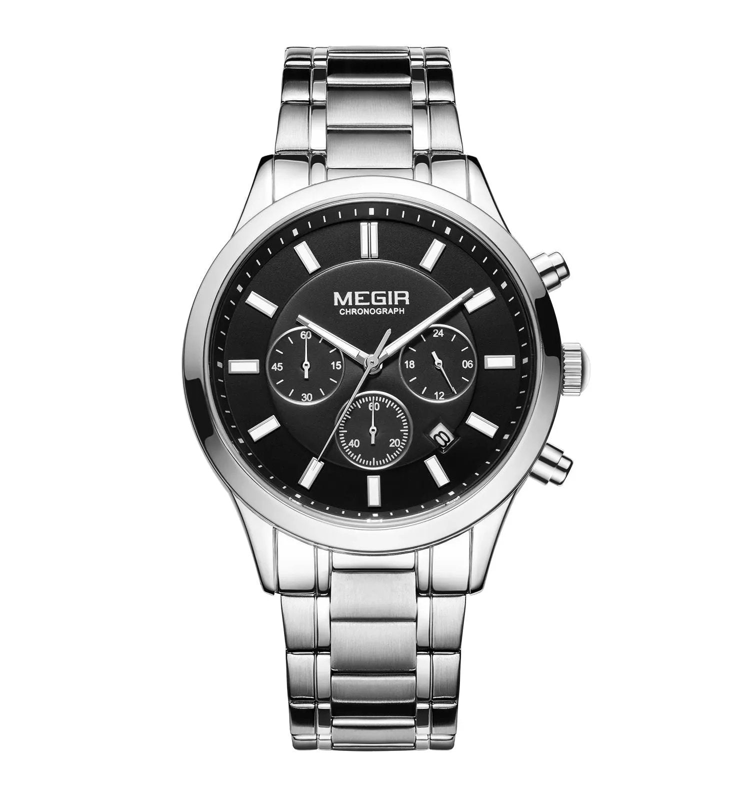 MEGIR Stainless Steel Waterproof Wrist Watches for Men Luminous Chronograph Business Quartz Men's Casual Clock Reloj Hombre 2150 by MEGIR WATCH GROUP