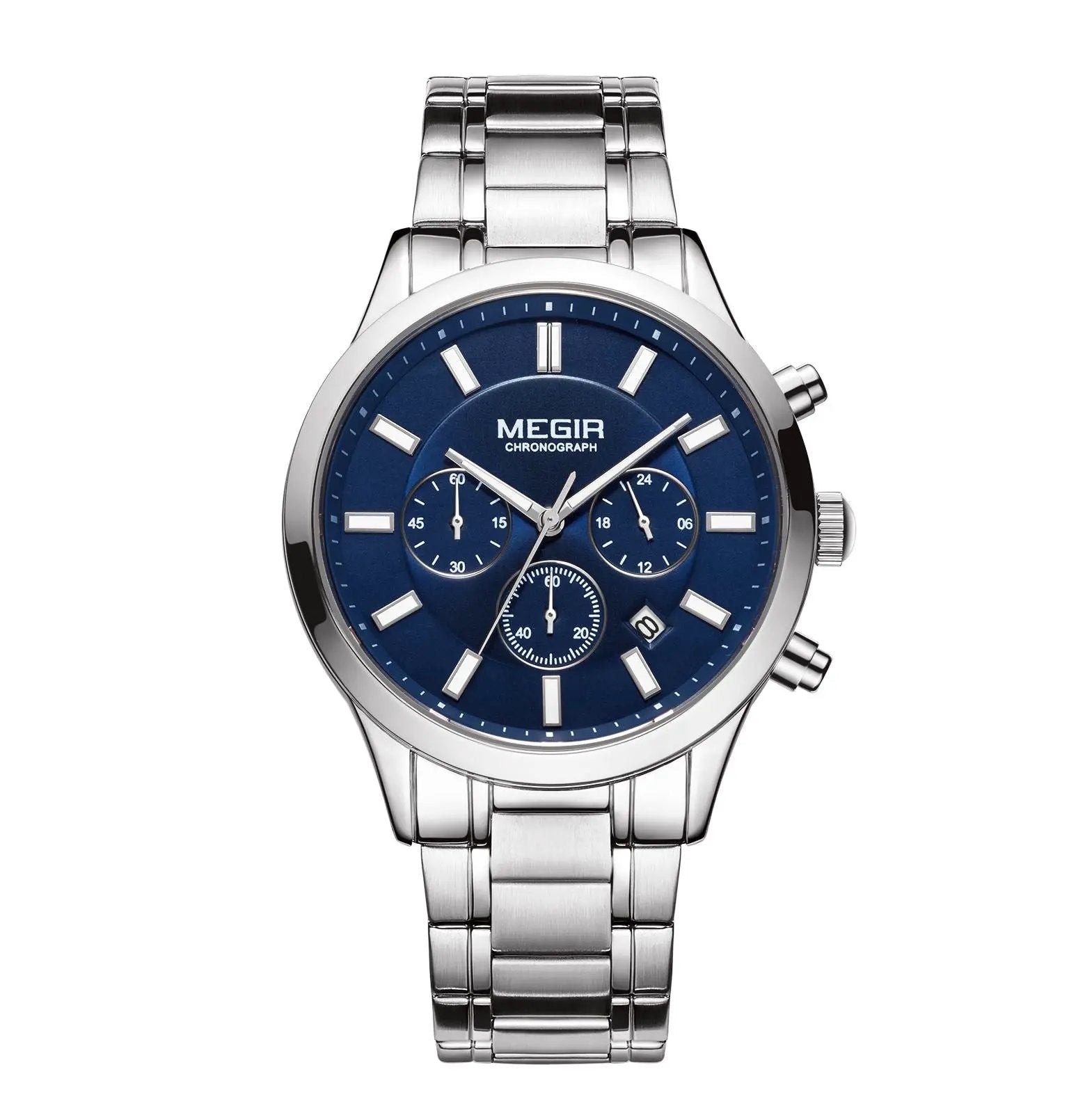 MEGIR Stainless Steel Waterproof Wrist Watches for Men Luminous Chronograph Business Quartz Men's Casual Clock Reloj Hombre 2150 by MEGIR WATCH GROUP