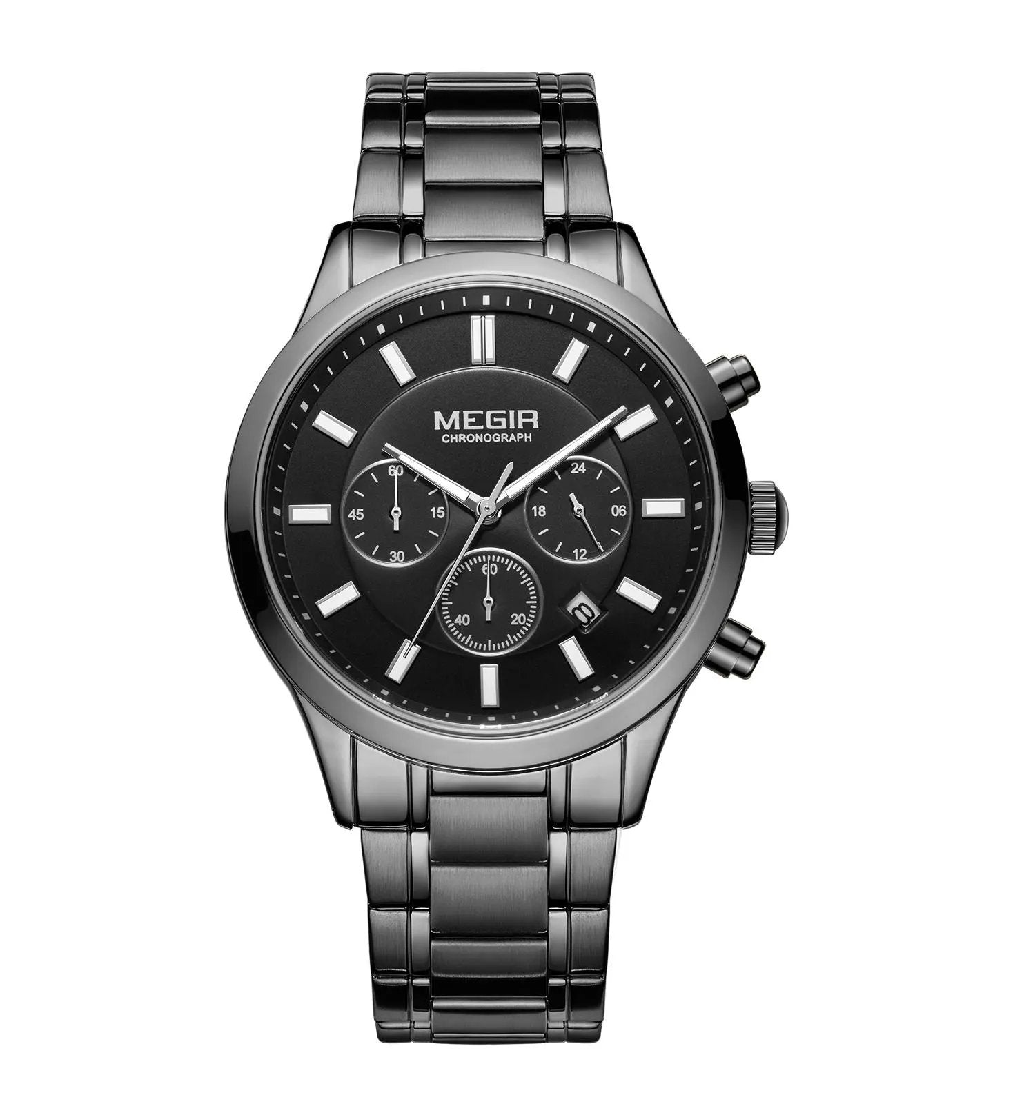 MEGIR Stainless Steel Waterproof Wrist Watches for Men Luminous Chronograph Business Quartz Men's Casual Clock Reloj Hombre 2150 by MEGIR WATCH GROUP