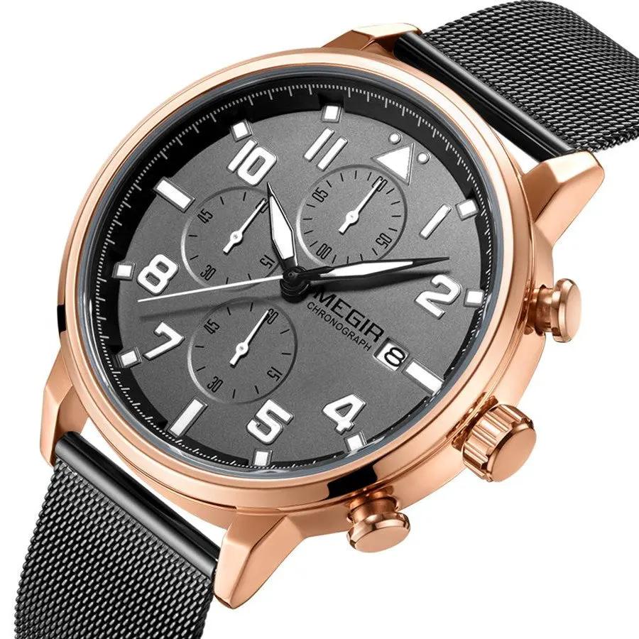 MEGIR Luxury Watches for Mens Casual Business Quartz Wrist Watch Calendar Date Man Clock Chronograph Relogio Masculino 2157 by MEGIR WATCH GROUP