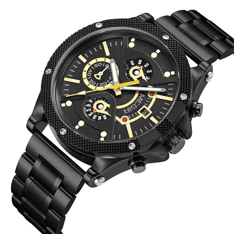 MEGIR Men's Business Watch Top Brand Luxury Quartz Wristwatch Fashion Waterproof Man Military Clock Calendar Reloj Hombre 2216 by MEGIR WATCH GROUP