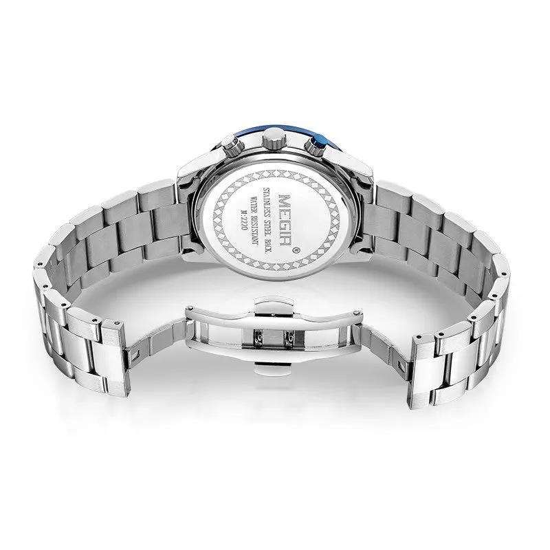 MEGIR Luxury Watch Mens Business Watches Calendar Stainless Steel Quartz Wrist Watch Clock Casual Chronograph Relogio Masculino 2220 by MEGIR WATCH GROUP