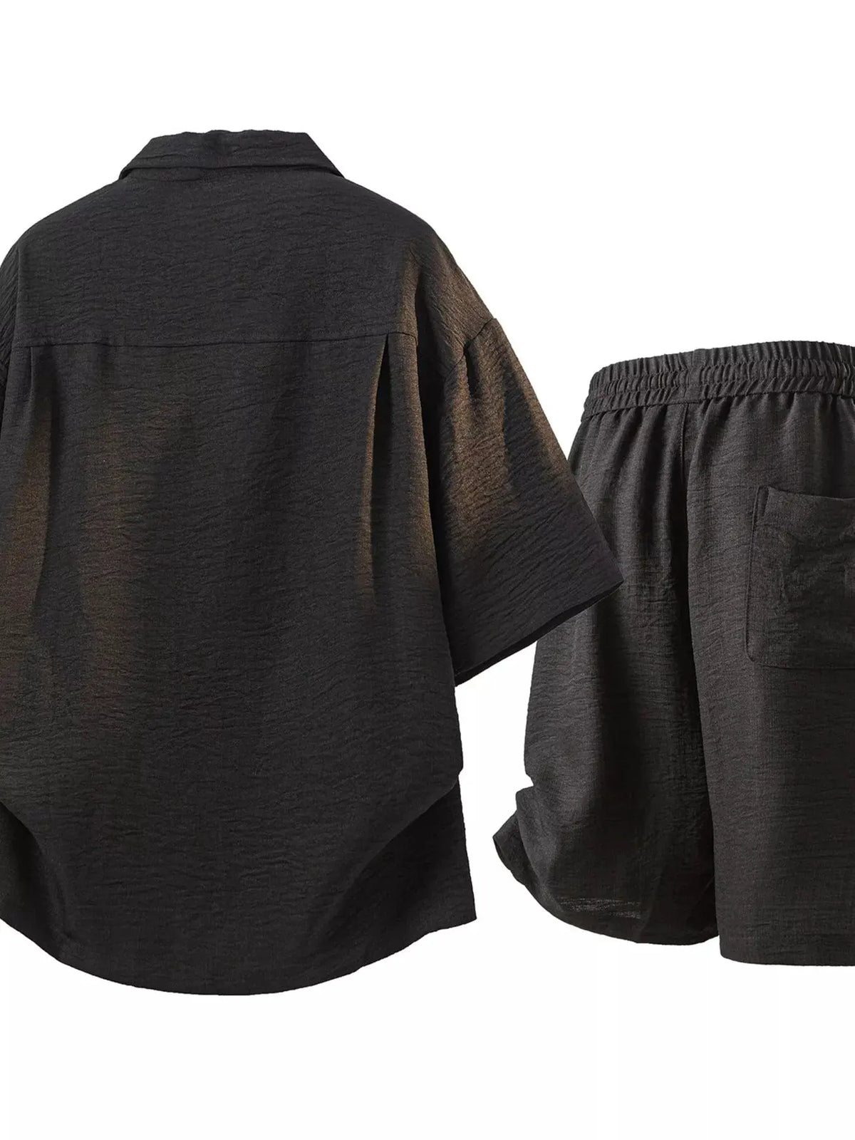 Men's Full Size Button Up Short Sleeve Shirt and Shorts Plus Size by Trendsi