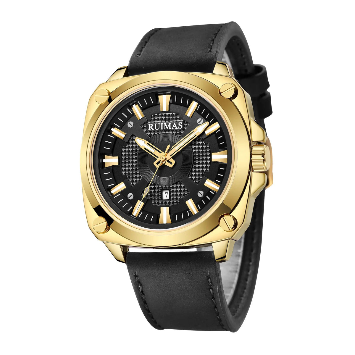 RUIMAS Top Brand Fashion Sports Quartz Wrist Watches for Men Waterproof Luminous Leather Band Relogio Masculino with Auto Date 303 by MEGIR WATCH GROUP