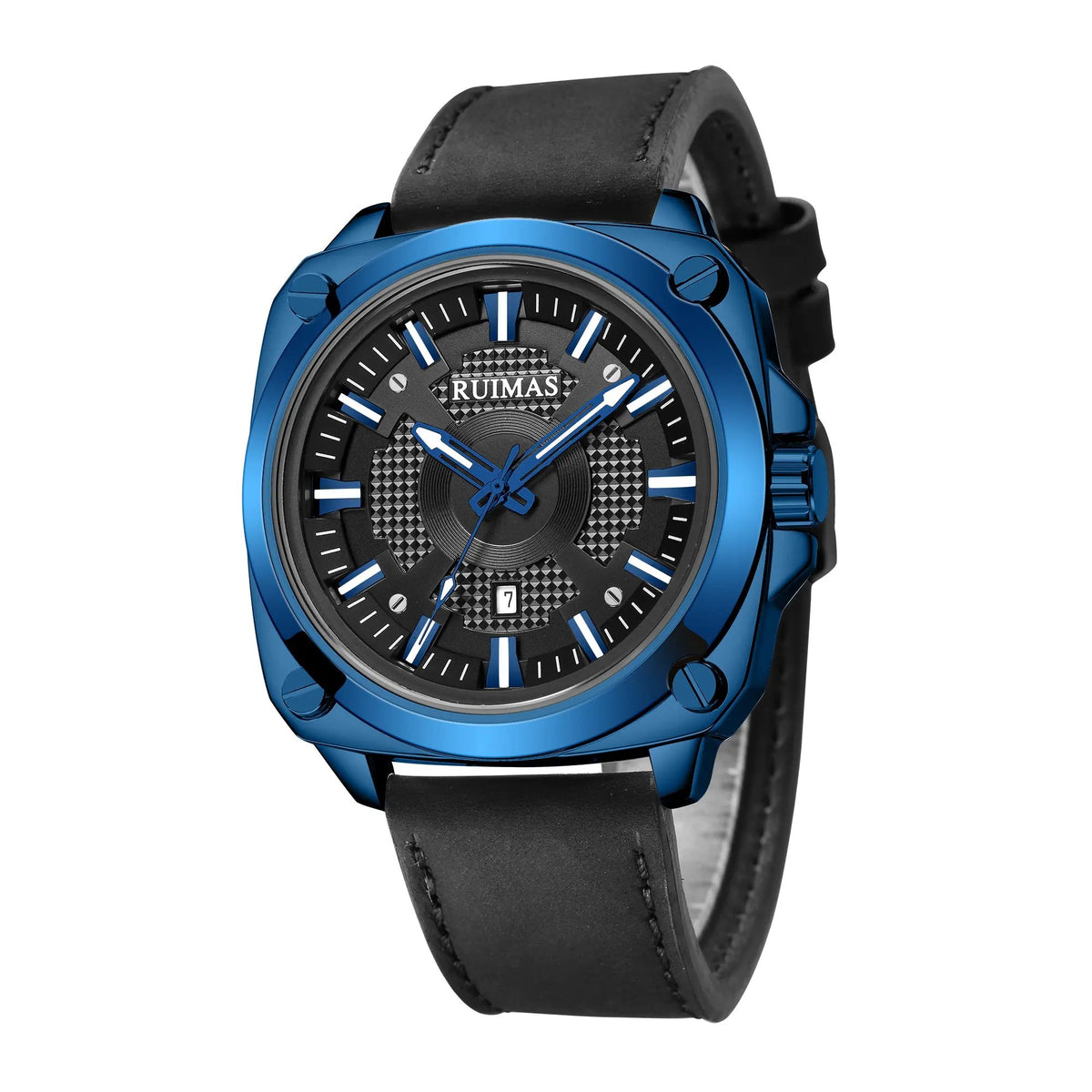 RUIMAS Top Brand Fashion Sports Quartz Wrist Watches for Men Waterproof Luminous Leather Band Relogio Masculino with Auto Date 303 by MEGIR WATCH GROUP