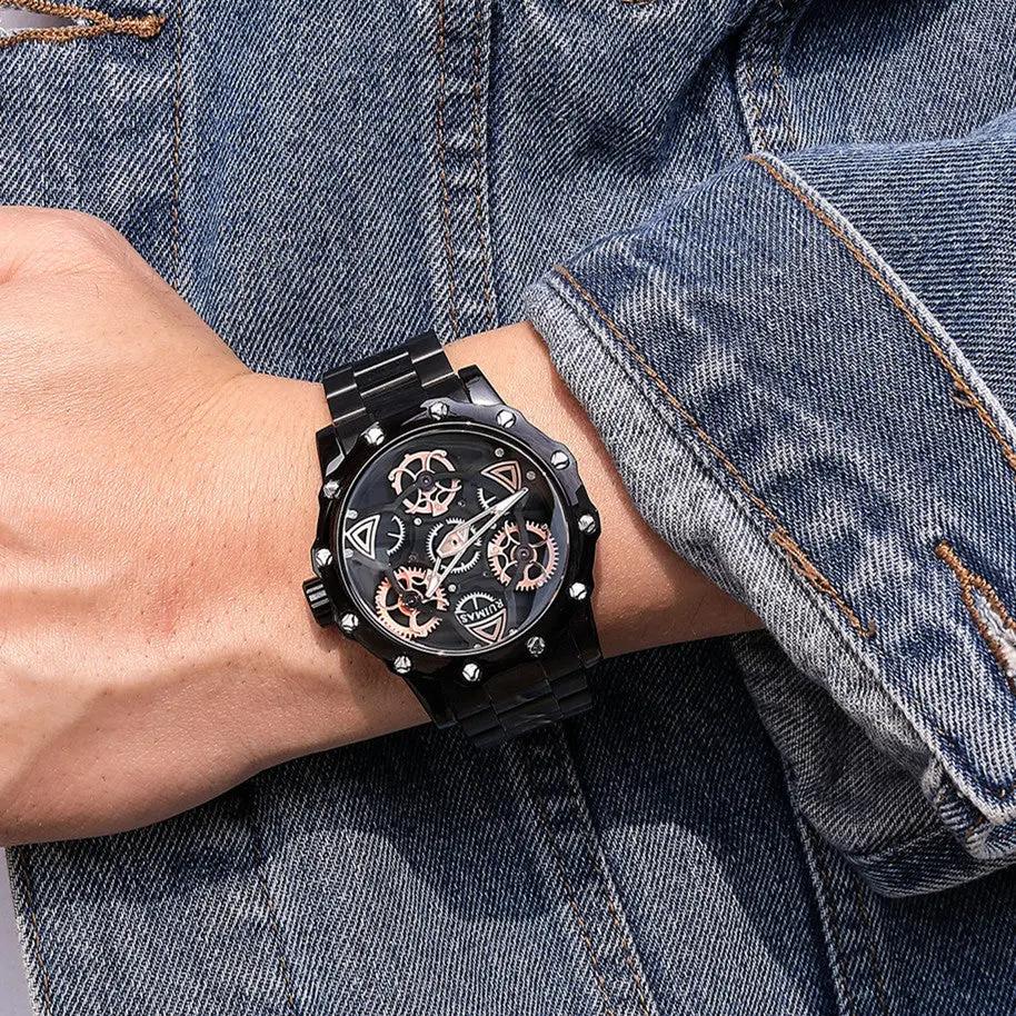 RUIMAS Quartz Watches Men's Business Wristwatch Waterproof Male Clock Chronograph Stainless Steel Casual Watch reloj hombre 331 by MEGIR WATCH GROUP