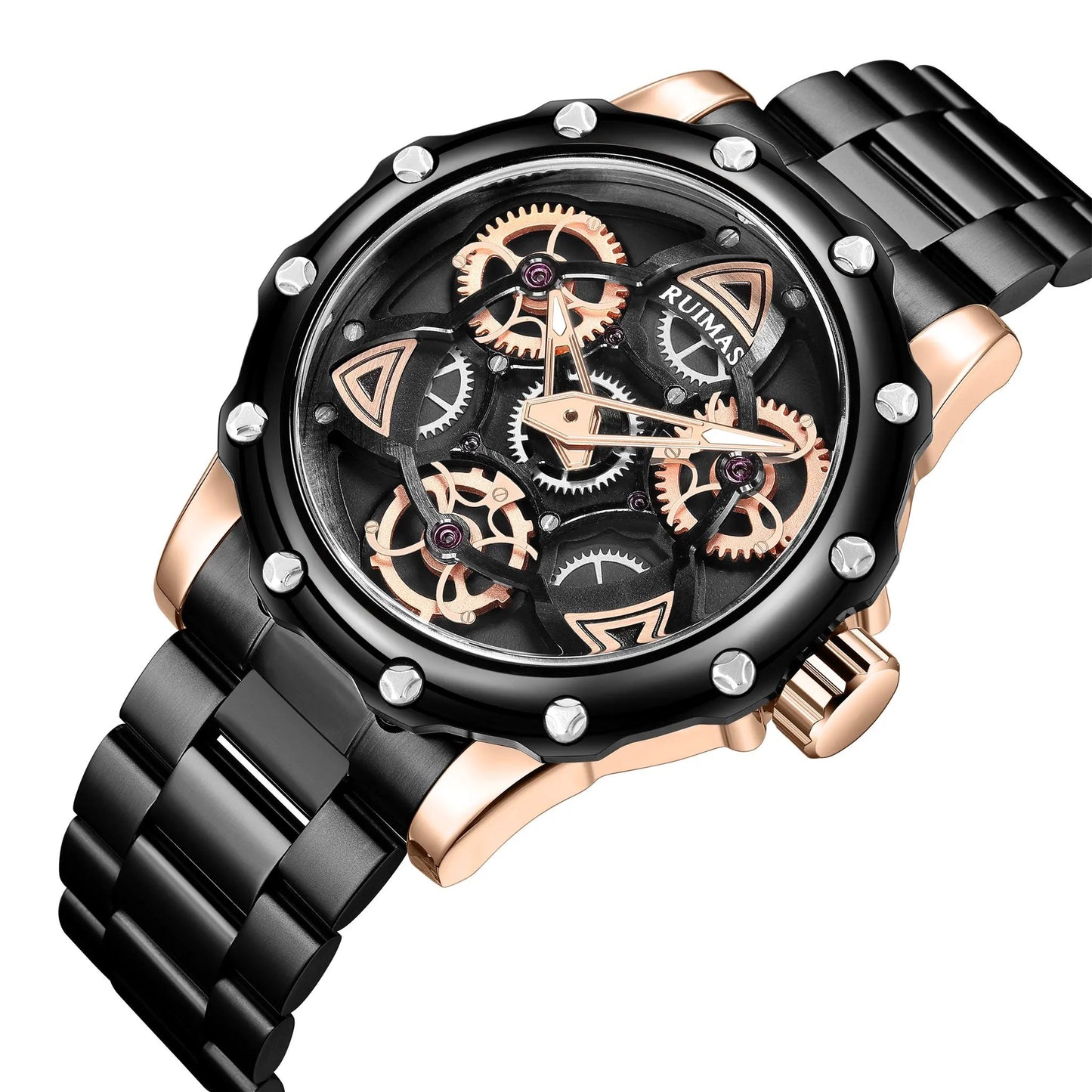 RUIMAS Quartz Watches Men's Business Wristwatch Waterproof Male Clock Chronograph Stainless Steel Casual Watch reloj hombre 331 by MEGIR WATCH GROUP