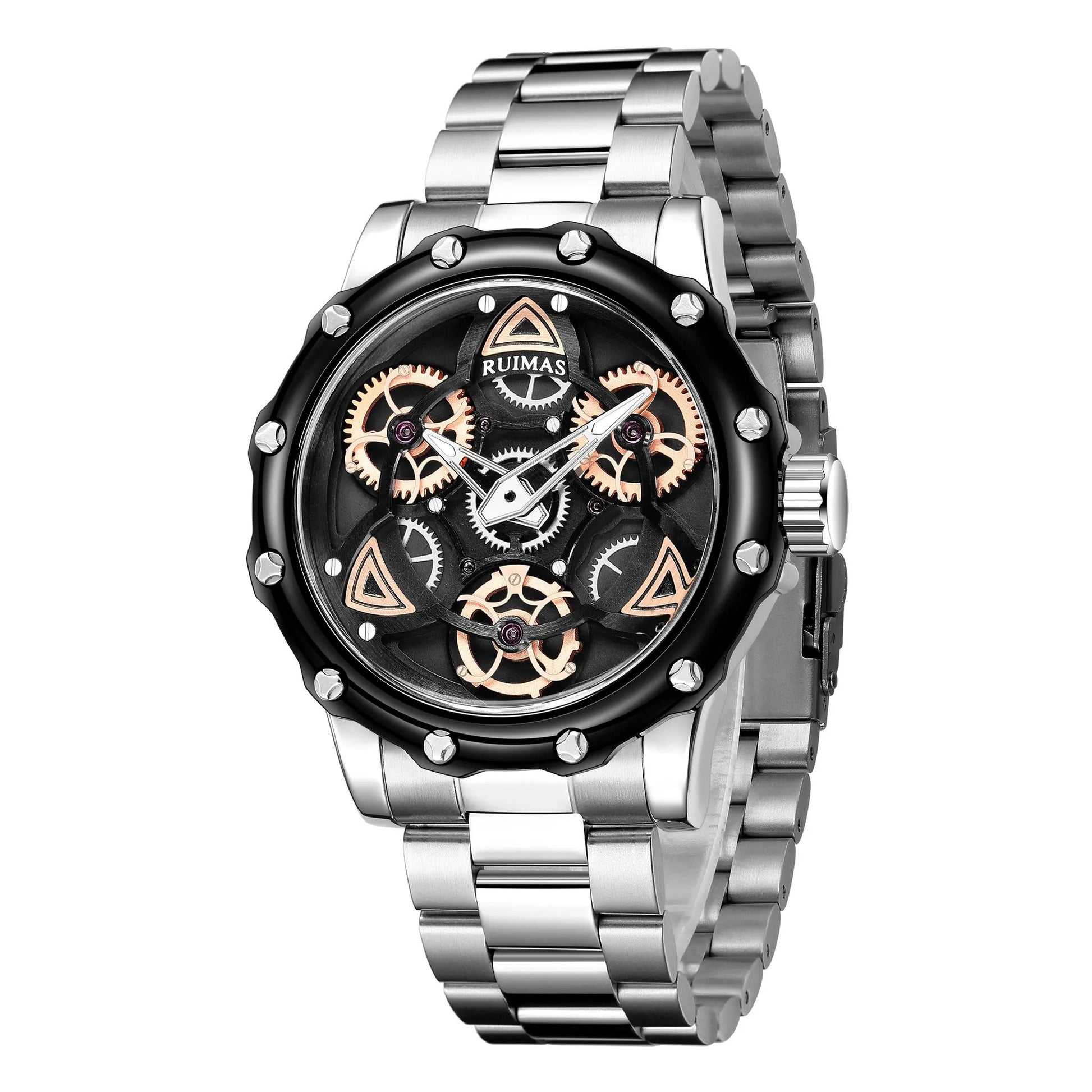RUIMAS Quartz Watches Men's Business Wristwatch Waterproof Male Clock Chronograph Stainless Steel Casual Watch reloj hombre 331 by MEGIR WATCH GROUP