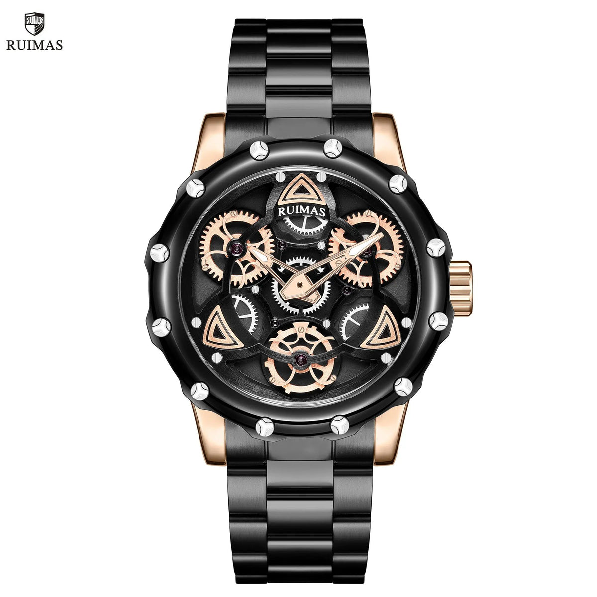 RUIMAS Quartz Watches Men's Business Wristwatch Waterproof Male Clock Chronograph Stainless Steel Casual Watch reloj hombre 331 by MEGIR WATCH GROUP