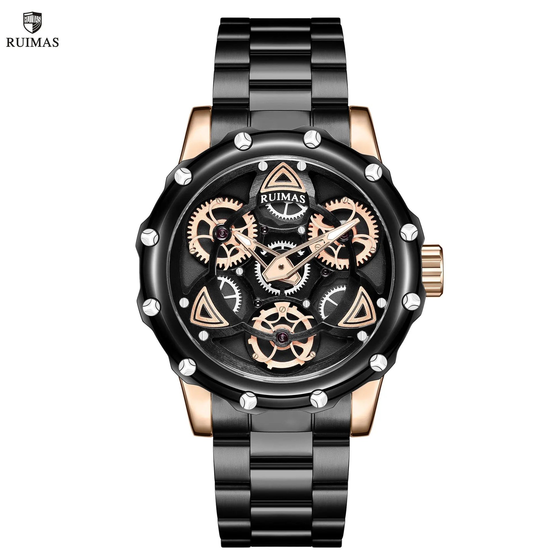 RUIMAS Quartz Watches Men's Business Wristwatch Waterproof Male Clock Chronograph Stainless Steel Casual Watch reloj hombre 331 by MEGIR WATCH GROUP