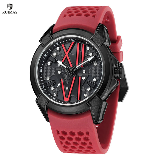 RUIMAS Men Sport Watches Top Brand Quartz Watch Waterproof Wristwatch Silicone Strap Clock Chronograph Relogio Masculino 332 by MEGIR WATCH GROUP
