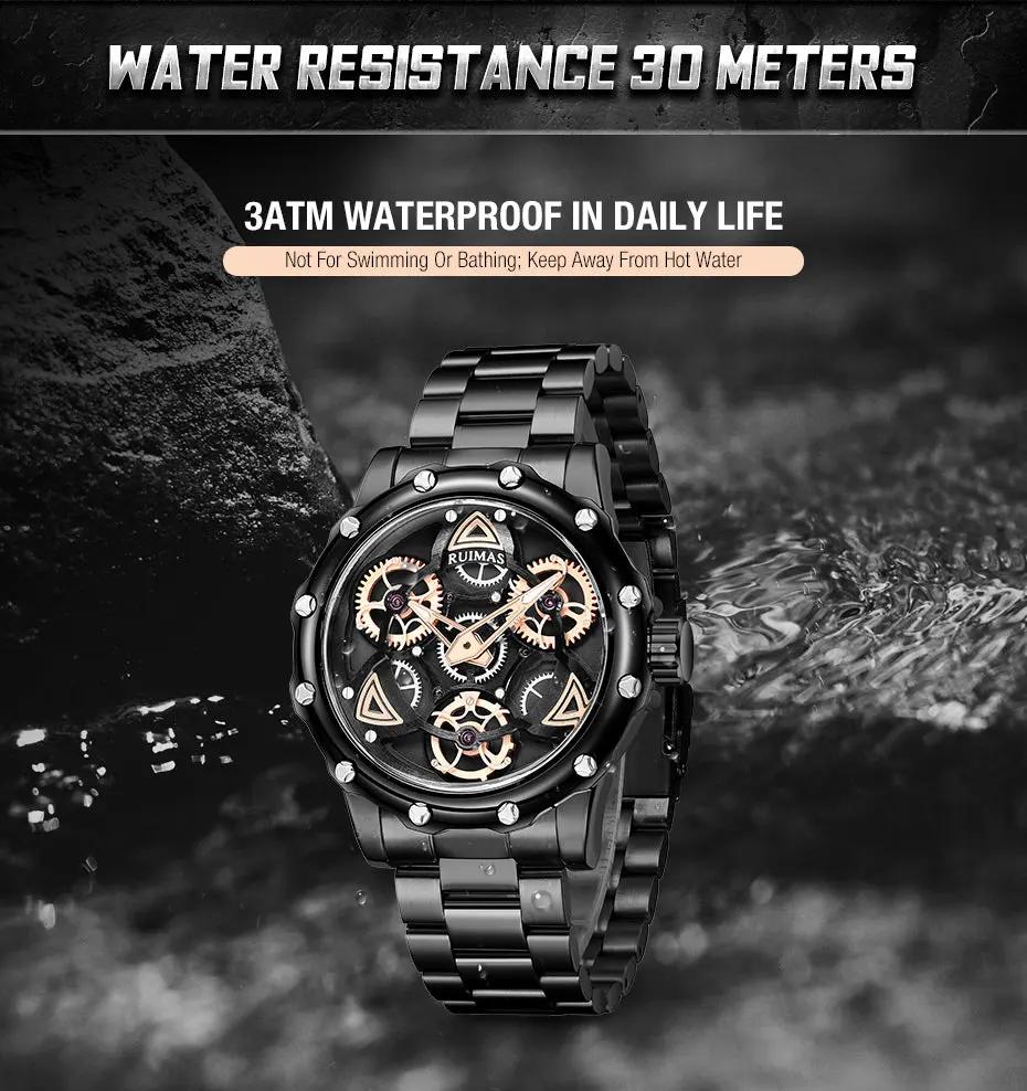 RUIMAS Quartz Watches Men's Business Wristwatch Waterproof Male Clock Chronograph Stainless Steel Casual Watch reloj hombre 331 by MEGIR WATCH GROUP
