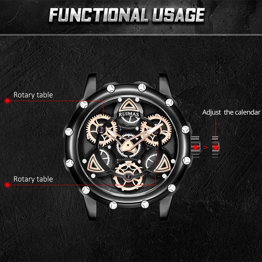 RUIMAS Quartz Watches Men's Business Wristwatch Waterproof Male Clock Chronograph Stainless Steel Casual Watch reloj hombre 331 by MEGIR WATCH GROUP