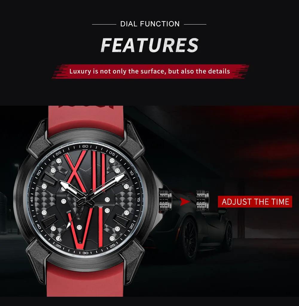 RUIMAS Men Sport Watches Top Brand Quartz Watch Waterproof Wristwatch Silicone Strap Clock Chronograph Relogio Masculino 332 by MEGIR WATCH GROUP