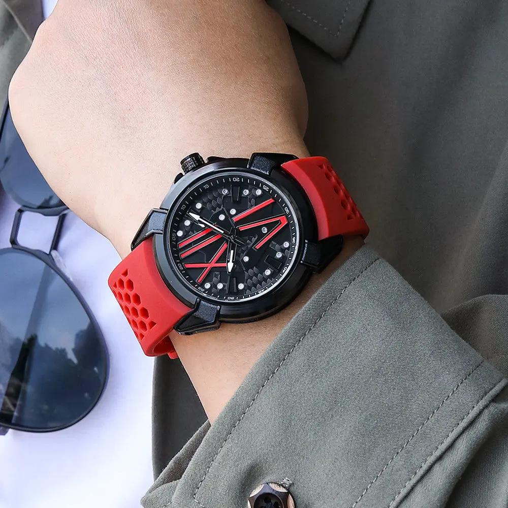 RUIMAS Men Sport Watches Top Brand Quartz Watch Waterproof Wristwatch Silicone Strap Clock Chronograph Relogio Masculino 332 by MEGIR WATCH GROUP