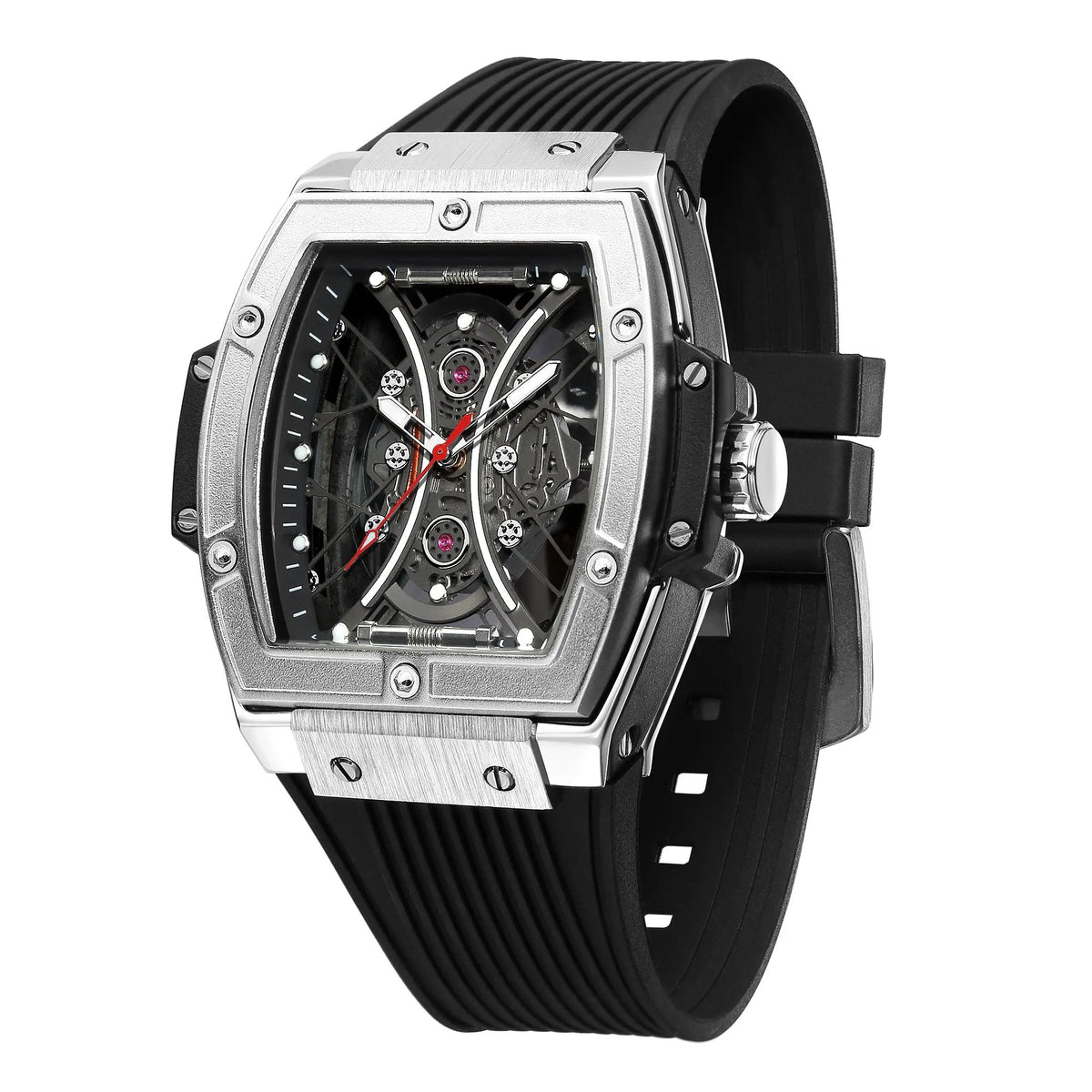 RUIMAS Quartz Sport Watches for Man Hollow Out Fashion Men Wristwatch 3ATM Waterproof Silicone Strap Clock Relogio Masculino 334 by MEGIR WATCH GROUP