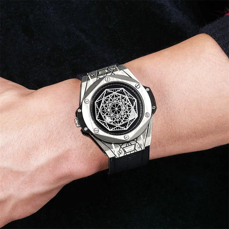 RUIMAS Men's Watches Fashion Sport Quartz Watch for Men Reloj Hombre Leather Belt Wrist Watch Waterproof Casual Clock 533 by MEGIR WATCH GROUP