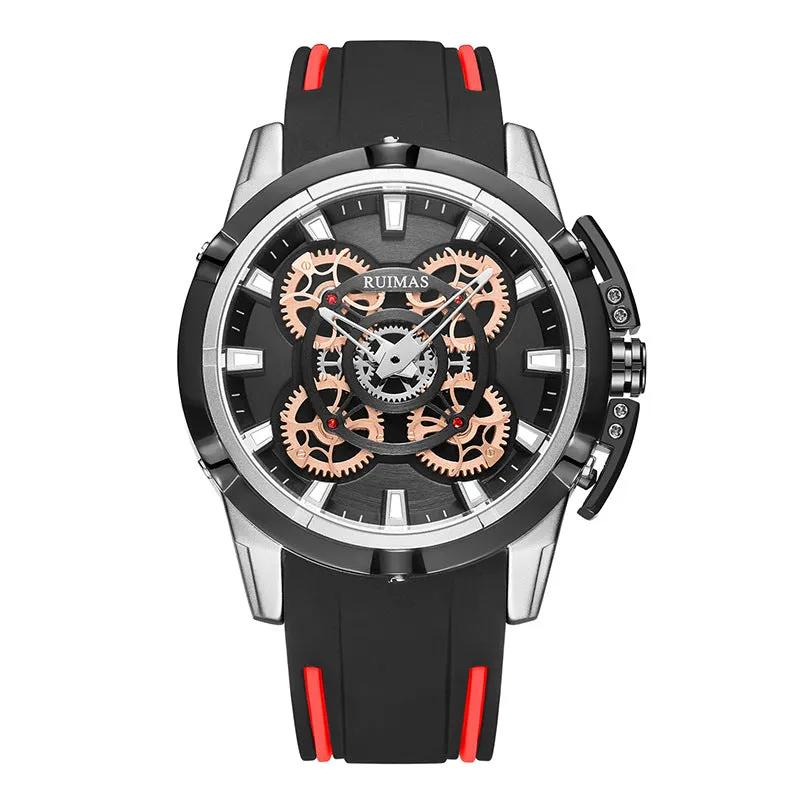 RUIMAS Top Brand Mens Watches Luxury Silicone Large Dial Sports Quartz Wristwatch Waterproof Date Clock Casual Relogio Masculino 547 by MEGIR WATCH GROUP