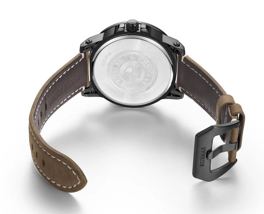 RUIMAS Brand Quartz Sport Watches for Men Fashion Military Casual Wrist Watch Waterproof Leather Male Clock Reloj Hombre 550 by MEGIR WATCH GROUP
