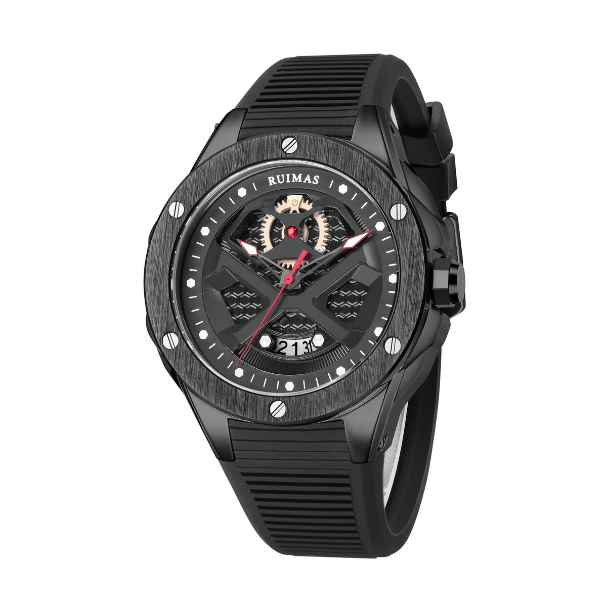 RUIMAS Brand Fashion Sport Watches for Men Quartz Silicone Band Wrist Watch Date Waterproof Wristwatches Clock Relogio Masculino 546 by MEGIR WATCH GROUP