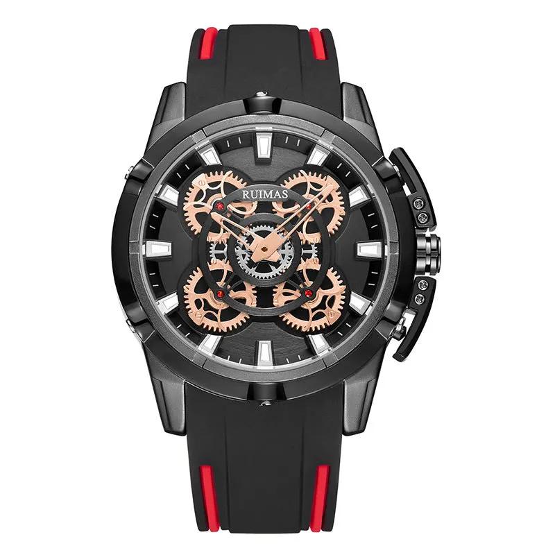 RUIMAS Top Brand Mens Watches Luxury Silicone Large Dial Sports Quartz Wristwatch Waterproof Date Clock Casual Relogio Masculino 547 by MEGIR WATCH GROUP