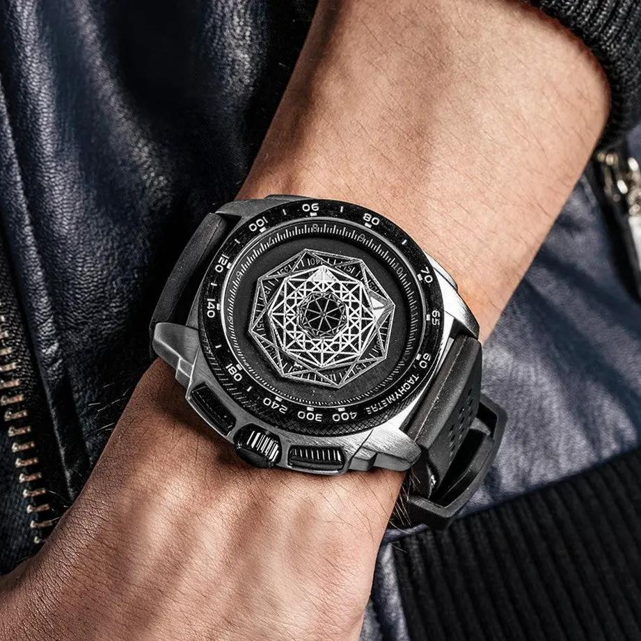RUIMAS Men Silicone Band Quartz Casual Wrist Watches Large Dial Sport Military Watch Clock Luminous Waterproof Relogio Masculino 554 by MEGIR WATCH GROUP