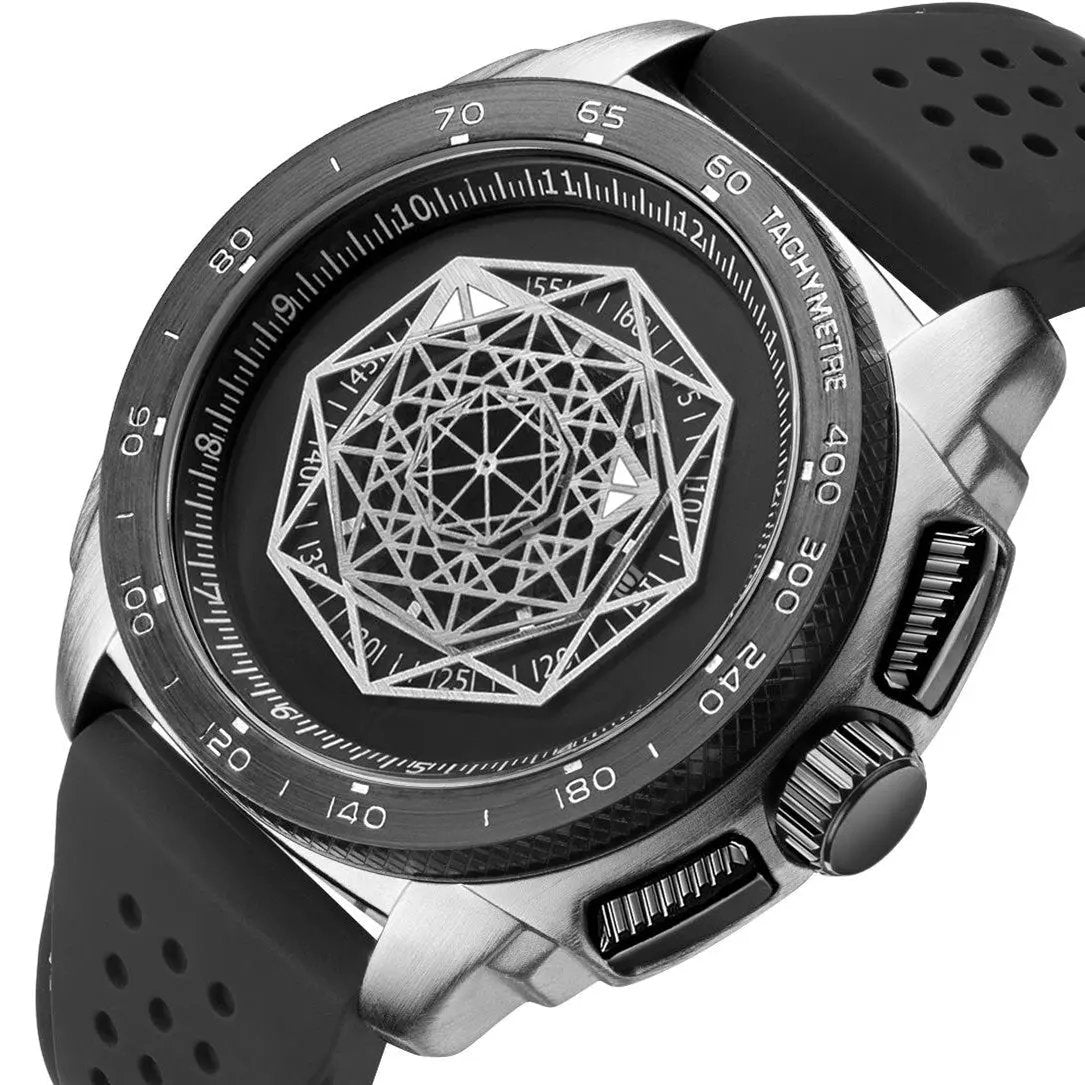 RUIMAS Men Silicone Band Quartz Casual Wrist Watches Large Dial Sport Military Watch Clock Luminous Waterproof Relogio Masculino 554 by MEGIR WATCH GROUP