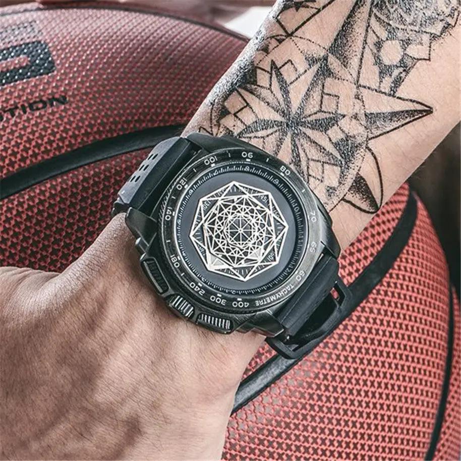 RUIMAS Men Silicone Band Quartz Casual Wrist Watches Large Dial Sport Military Watch Clock Luminous Waterproof Relogio Masculino 554 by MEGIR WATCH GROUP