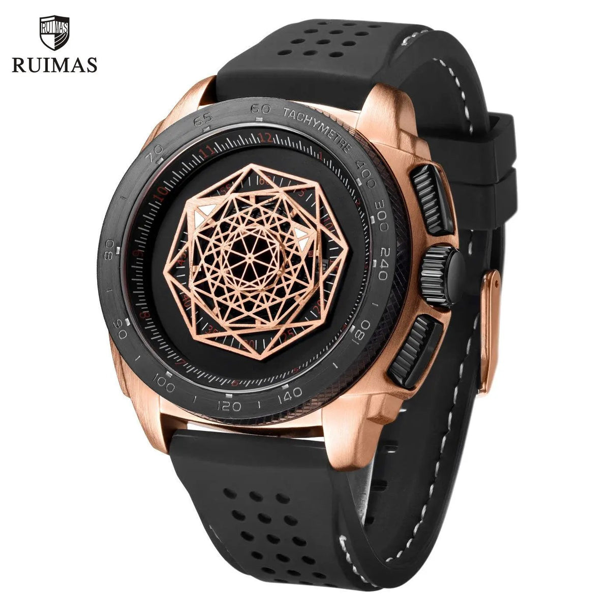 RUIMAS Men Silicone Band Quartz Casual Wrist Watches Large Dial Sport Military Watch Clock Luminous Waterproof Relogio Masculino 554 by MEGIR WATCH GROUP