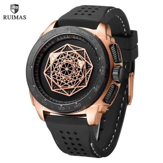 RUIMAS Men Silicone Band Quartz Casual Wrist Watches Large Dial Sport Military Watch Clock Luminous Waterproof Relogio Masculino 554 by MEGIR WATCH GROUP