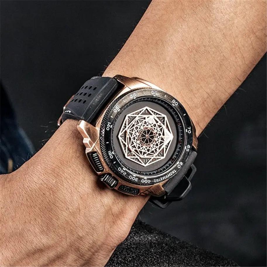 RUIMAS Men Silicone Band Quartz Casual Wrist Watches Large Dial Sport Military Watch Clock Luminous Waterproof Relogio Masculino 554 by MEGIR WATCH GROUP
