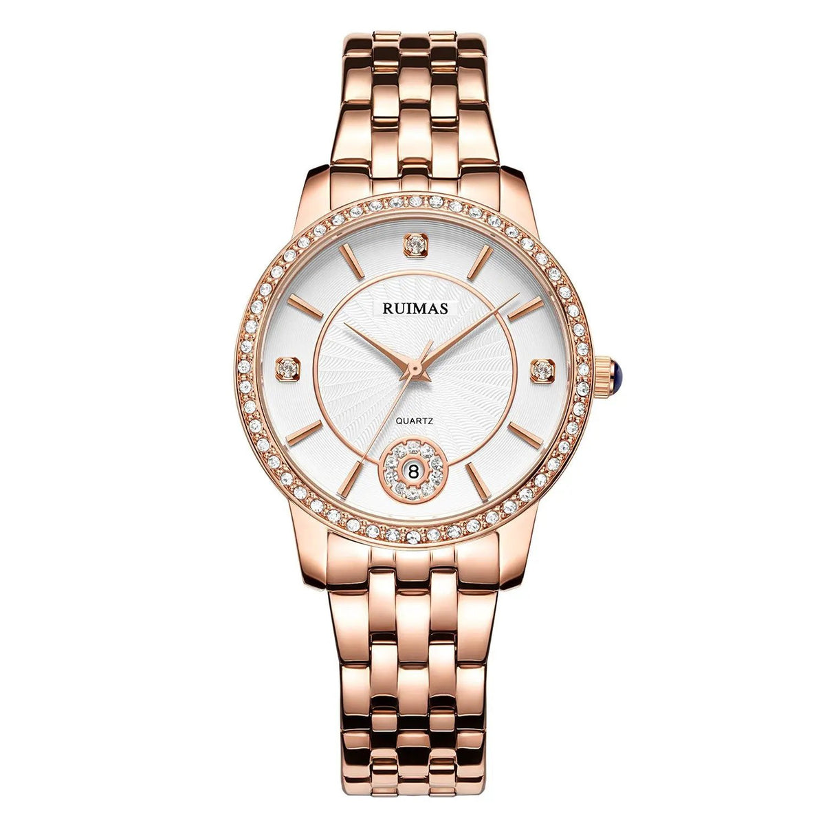 RUIMAS Luxury Women's Wrist Watch Top Brand Fashion Diamond Ladies Quartz Watches Stainless Steel Female Clock Reloj Mujer 556 by MEGIR WATCH GROUP
