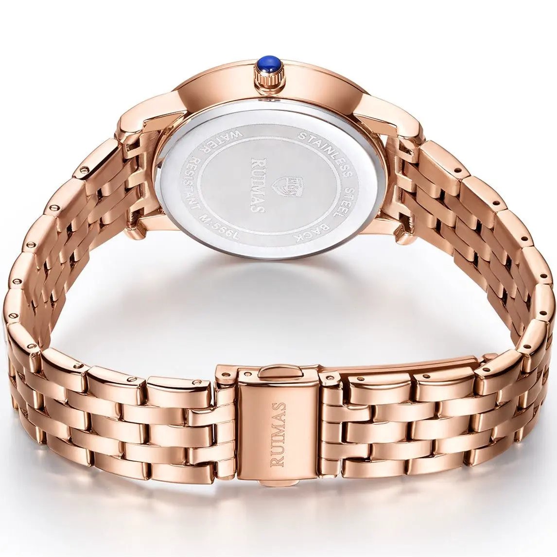 RUIMAS Luxury Women's Wrist Watch Top Brand Fashion Diamond Ladies Quartz Watches Stainless Steel Female Clock Reloj Mujer 556 by MEGIR WATCH GROUP