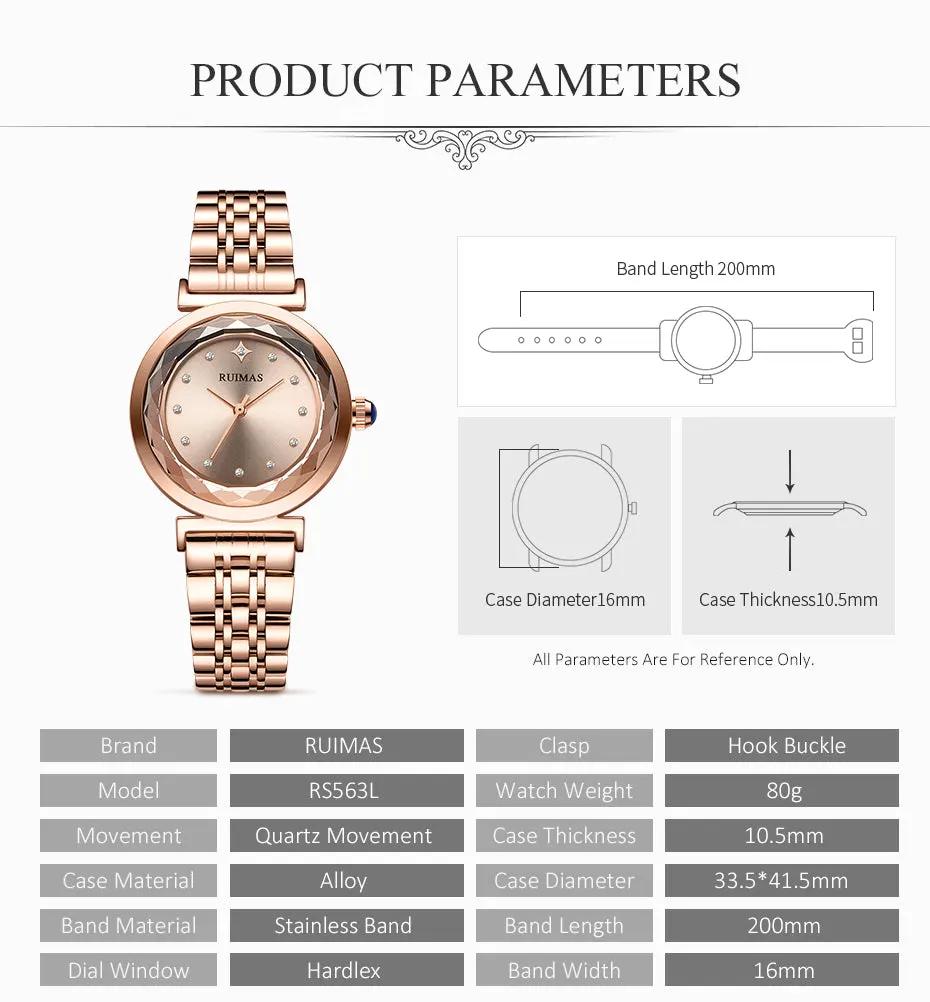 RUIMAS Women Bracelet Watches Brand Luxury Quartz Watch Fashion Casual Business Female Wristwatch Dress Clock Montre Homme 563 by MEGIR WATCH GROUP