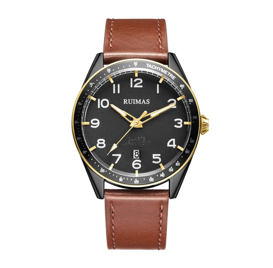 RUIMAS Men Quartz Watches Luxury Leather Sports Quartz Wristwatches Waterproof Luminous Casual Clock Auto Date Relogio Masculino 573 by MEGIR WATCH GROUP