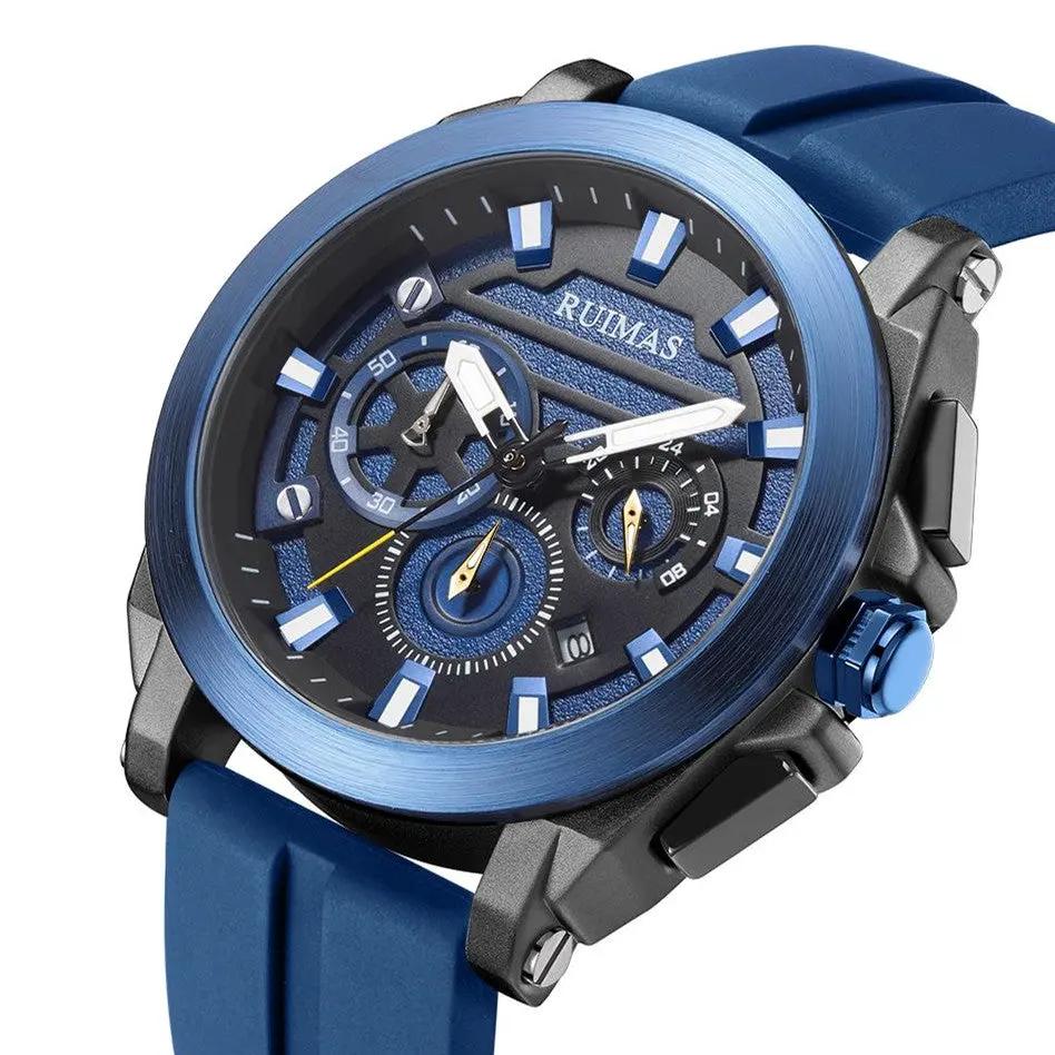 RUIMAS Relogio Masculino Luxury Silicone Band Large Dial Mens Sports Watch Waterproof Luminous Date WristWatch Quartz Clock 580 by MEGIR WATCH GROUP