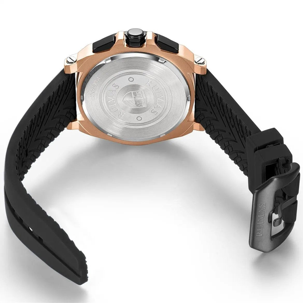 RUIMAS Relogio Masculino Luxury Silicone Band Large Dial Mens Sports Watch Waterproof Luminous Date WristWatch Quartz Clock 580 by MEGIR WATCH GROUP