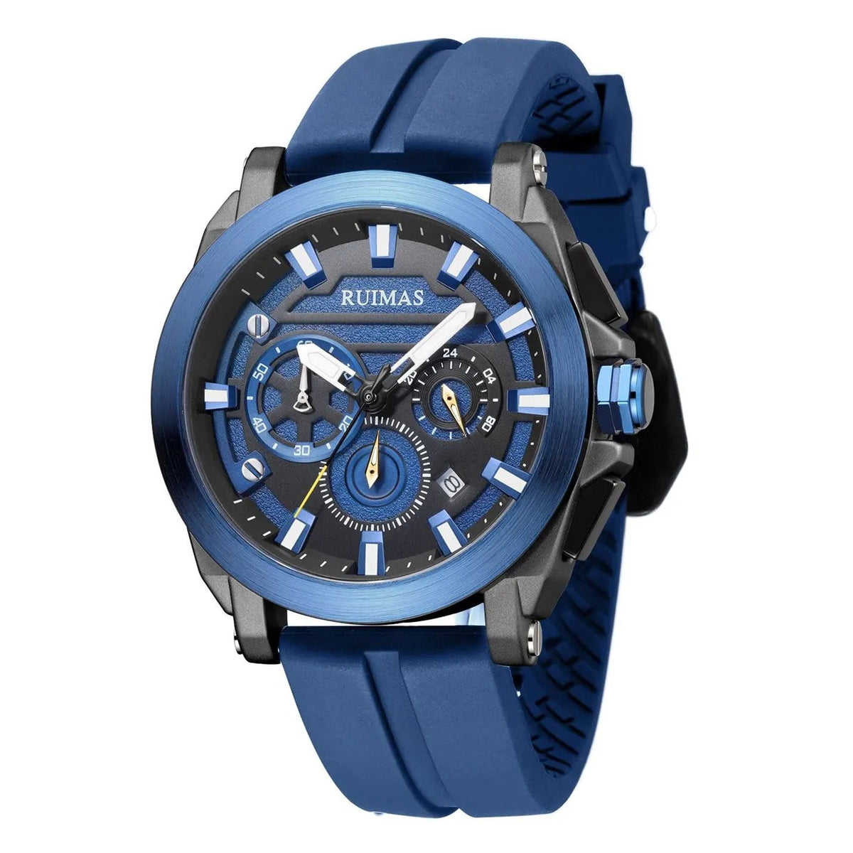RUIMAS Relogio Masculino Luxury Silicone Band Large Dial Mens Sports Watch Waterproof Luminous Date WristWatch Quartz Clock 580 by MEGIR WATCH GROUP