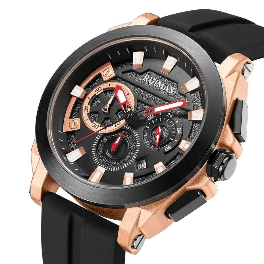 RUIMAS Relogio Masculino Luxury Silicone Band Large Dial Mens Sports Watch Waterproof Luminous Date WristWatch Quartz Clock 580 by MEGIR WATCH GROUP