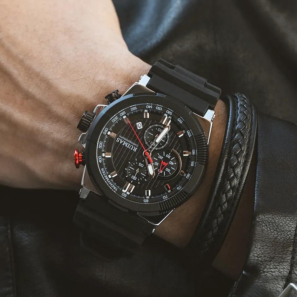 RUIMAS Relogio Masculino Luxury Mens Watches Silicone Strap Quartz Sports Wristwatch Luminous Hands Clock Chronograph Auto Date 583 by MEGIR WATCH GROUP
