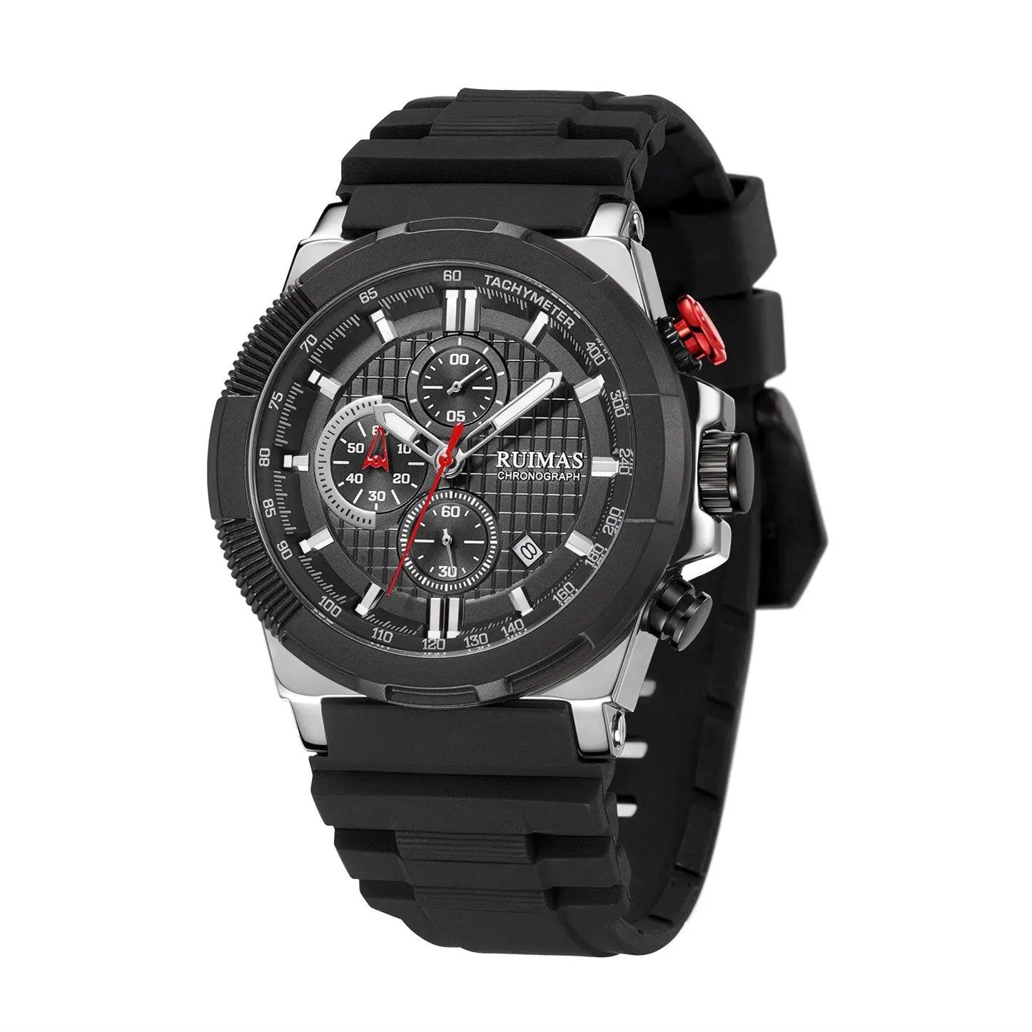 RUIMAS Relogio Masculino Luxury Mens Watches Silicone Strap Quartz Sports Wristwatch Luminous Hands Clock Chronograph Auto Date 583 by MEGIR WATCH GROUP