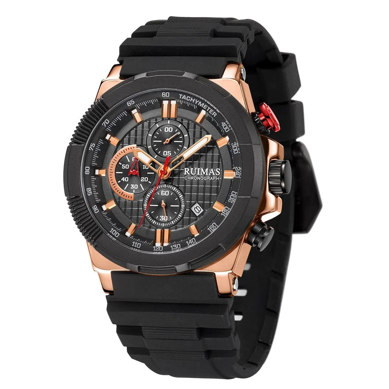 RUIMAS Relogio Masculino Luxury Mens Watches Silicone Strap Quartz Sports Wristwatch Luminous Hands Clock Chronograph Auto Date 583 by MEGIR WATCH GROUP