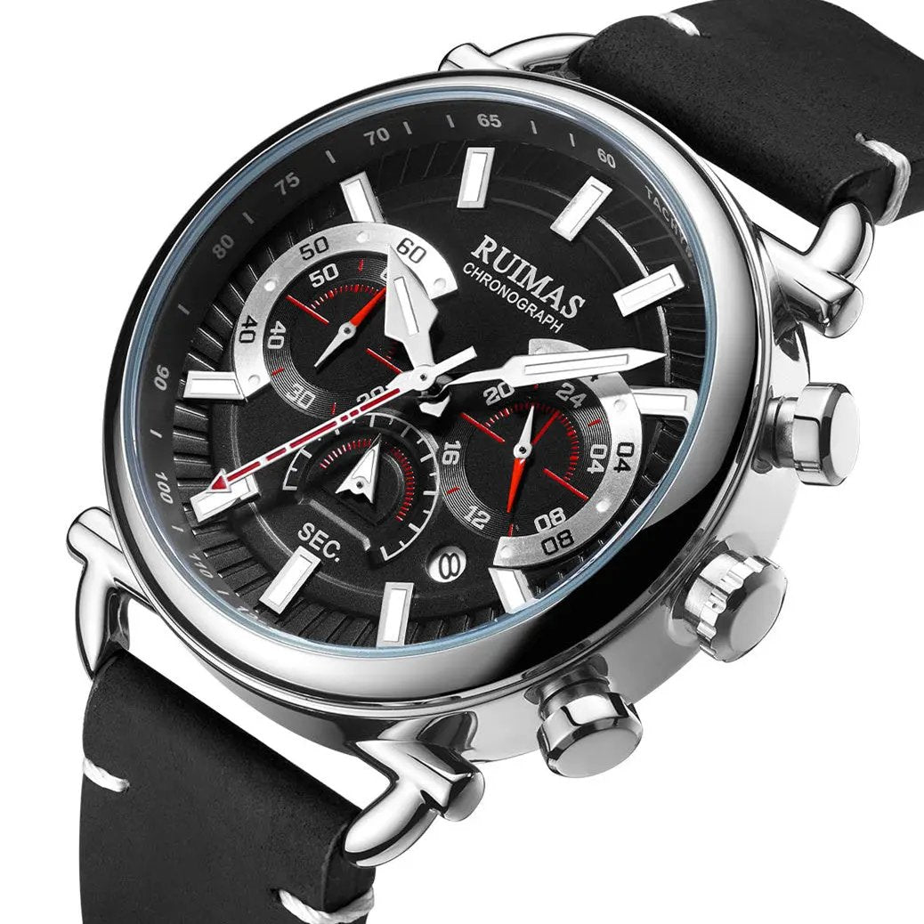RUIMAS Men Luxury Sport Watches Leather Bracelet Quartz Wristwatch Luminous Clock Watch Calendar Relogio Masculino 585 by MEGIR WATCH GROUP