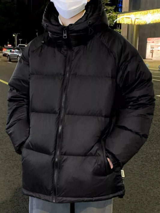 Men's Full Size Zip Up Warm Padded Hooded Puffer Jacket Plus Size by Partner Label