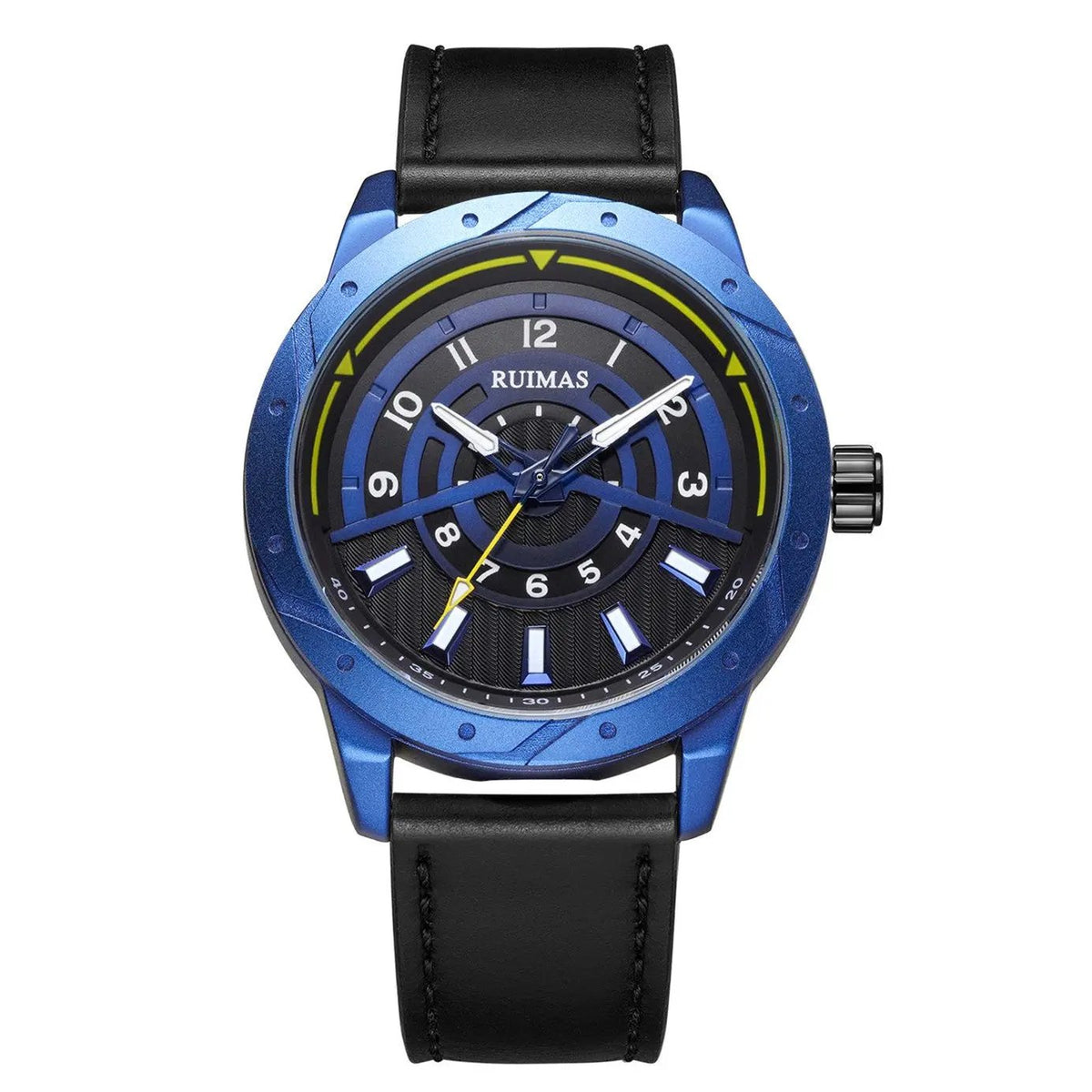 RUIMAS Men Wristwatch Luxury Leather Sports Military Wrist Watches Waterproof Large Dial Casual Quartz Clock Relogio Masculino 594 by MEGIR WATCH GROUP