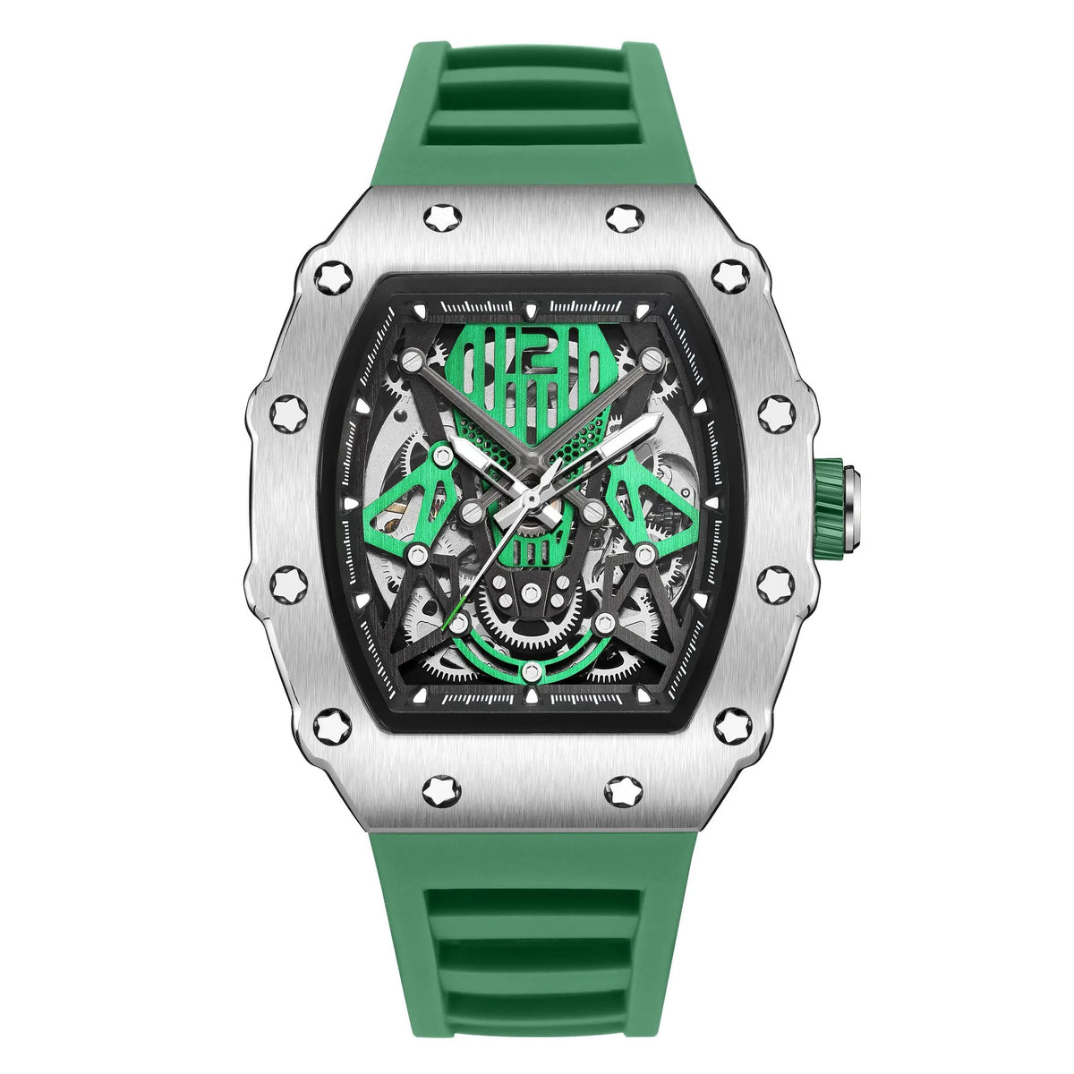 RUIMAS Luxury Watch Men Fashion Automatic Mechanical Watches Clock Silicone Strap Sport Casual Wristwatch Big Dial Reloj Hombre 341 by MEGIR WATCH GROUP