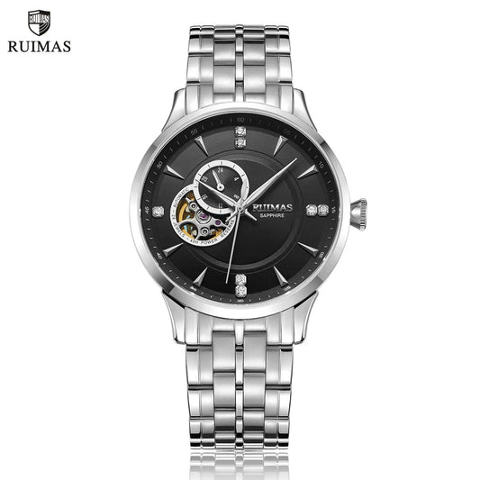 RUIMAS Gold Men Watch Luxury Stainless Steel Automatic Mechanical Watches Sapphire Glass Waterproof Wristwatch Relogio Masculino 6735 by MEGIR WATCH GROUP