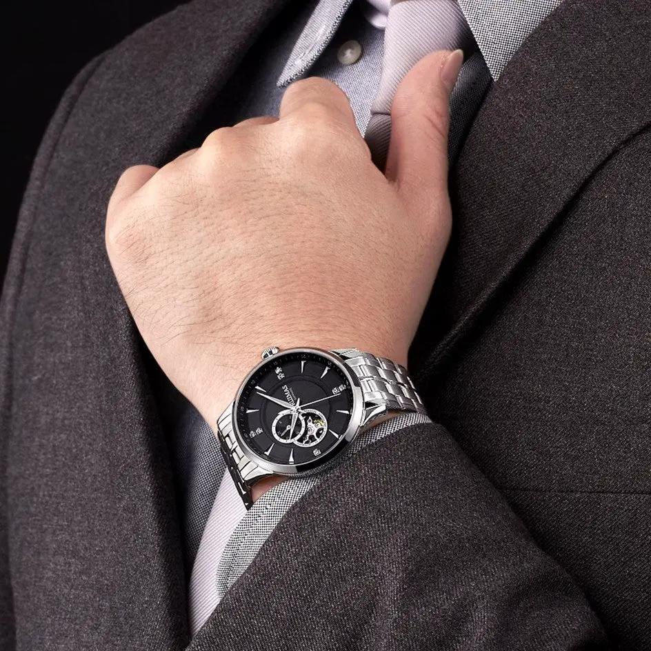 RUIMAS Gold Men Watch Luxury Stainless Steel Automatic Mechanical Watches Sapphire Glass Waterproof Wristwatch Relogio Masculino 6735 by MEGIR WATCH GROUP