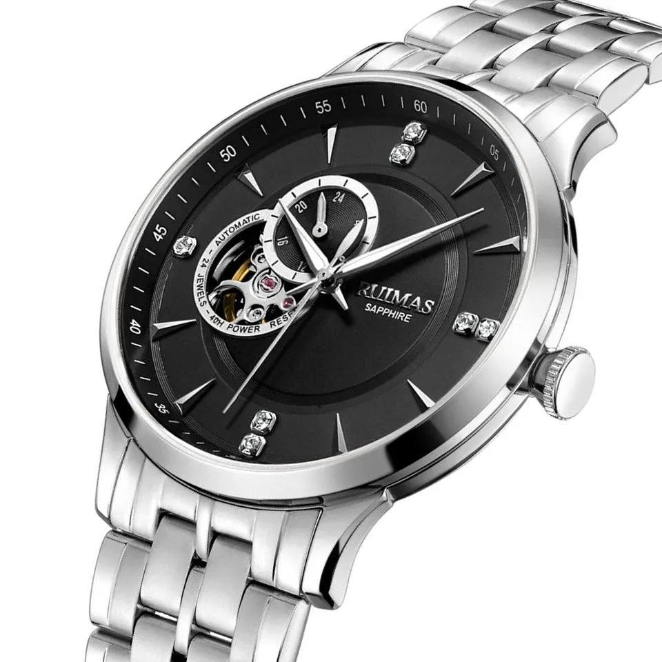 RUIMAS Gold Men Watch Luxury Stainless Steel Automatic Mechanical Watches Sapphire Glass Waterproof Wristwatch Relogio Masculino 6735 by MEGIR WATCH GROUP