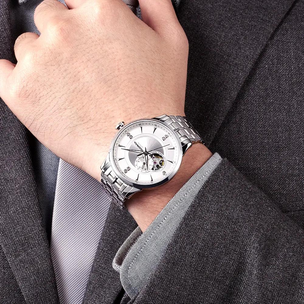 RUIMAS Gold Men Watch Luxury Stainless Steel Automatic Mechanical Watches Sapphire Glass Waterproof Wristwatch Relogio Masculino 6735 by MEGIR WATCH GROUP